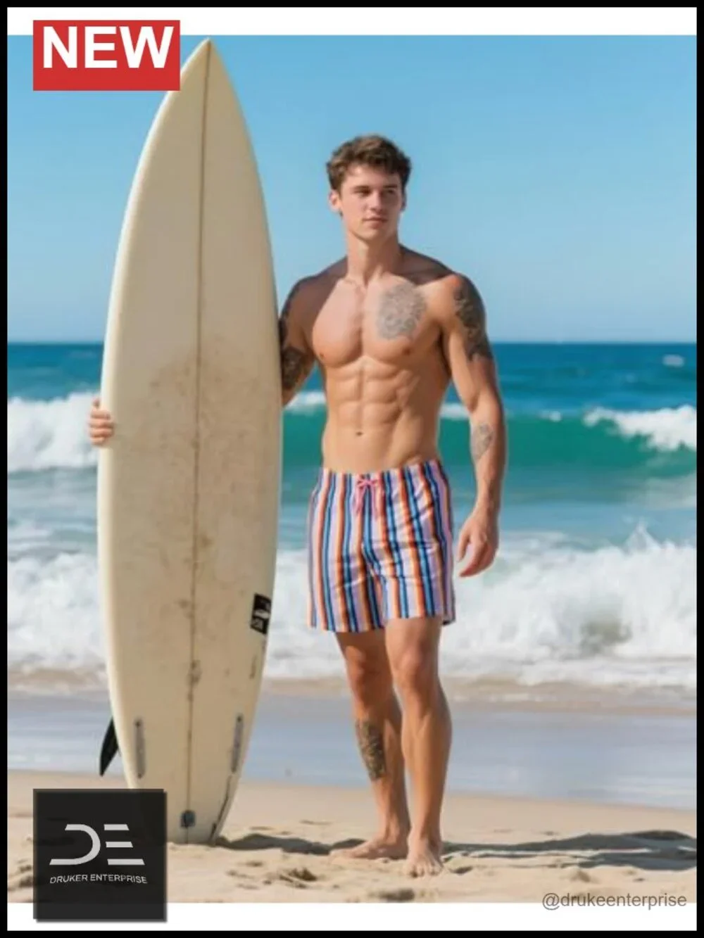 Men's Swim Trunks with Compression Liner - 5 Inch Quick Dry Board Shorts with